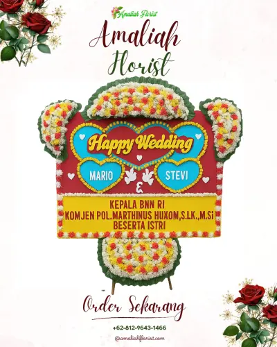 Karangan Papan Bunga Pernikahan di Sidomoyo